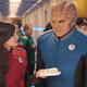 Never forget: Bortus prefers a corner piece.
